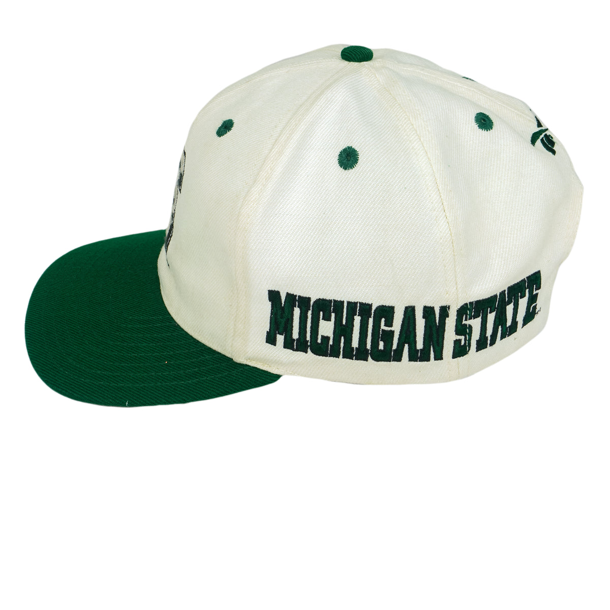 Reebok - Michigan State Spartans Snapback Hat 1990s OSFA Vintage Retro Football College