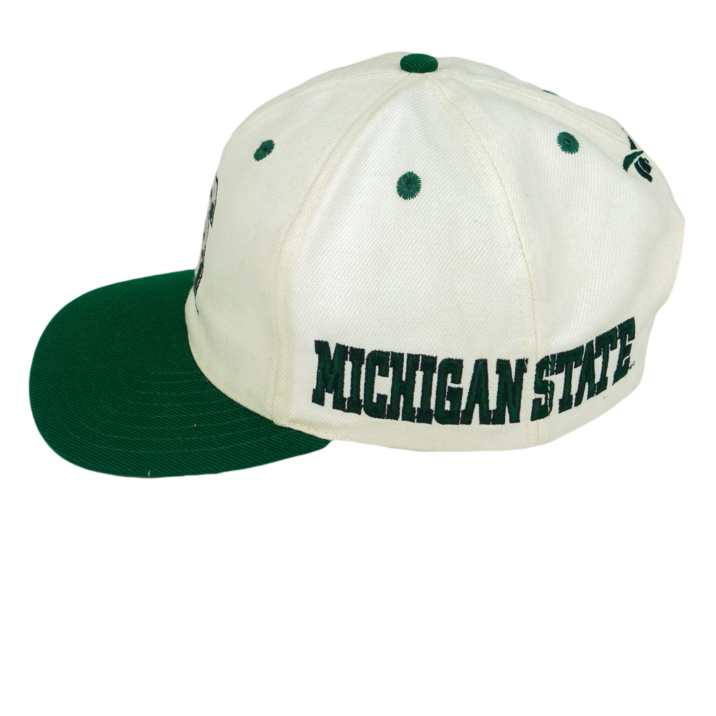 Reebok - Michigan State Spartans Snapback Hat 1990s OSFA Vintage Retro Football College