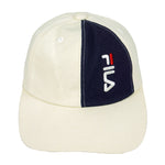 Fila - White & Blue Spell-Out Snapback Hat 1990s OSFA Vintage Retro