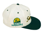 NBA (Sports Specialties) - Seattle Supersonics Spell-Out Snapback Hat 1990s OSFA Vintage Retro Basketball