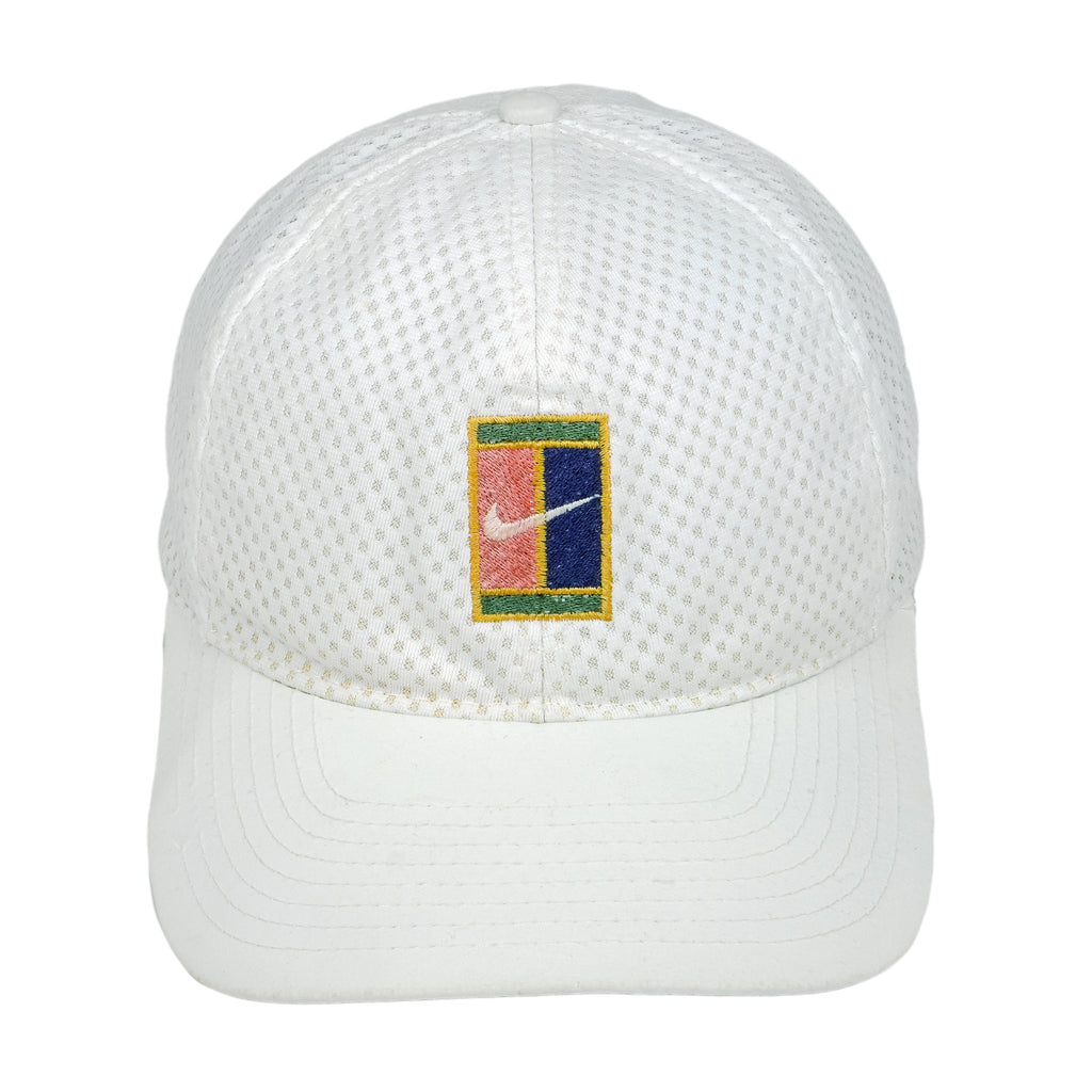 Nike - White Nike Court Snapback Hat 1990s OSFA Vintage Retro
