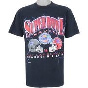 NFL (Belton) - Black Buffalo Bills Super Bowl XXVII T-Shirt 1994 Large Vintage Retro Football