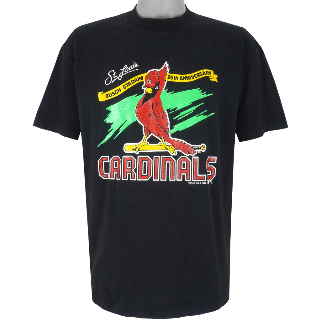 MLB (Delta) - St. Louis Cardinals, 25th Anniversary Big Logo T-Shirt 1990 X-Large Vintage Retro Baseball