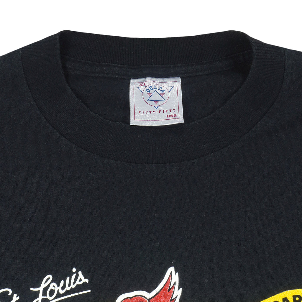 MLB (Delta) - St. Louis Cardinals, 25th Anniversary Big Logo T-Shirt 1990 X-Large Vintage Retro Baseball