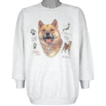Vintage (Gildan) - Shiba Inu Japanese Dog Info Stat Crew Neck Sweatshirt 2000 X-Large