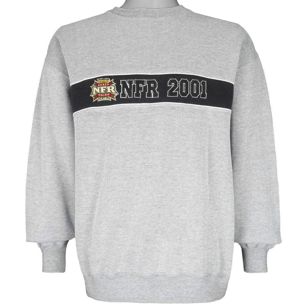 Vintage - Wrangler Forty Third NFR Embroidered Sweatshirt 2001 Medium Vintage Retro