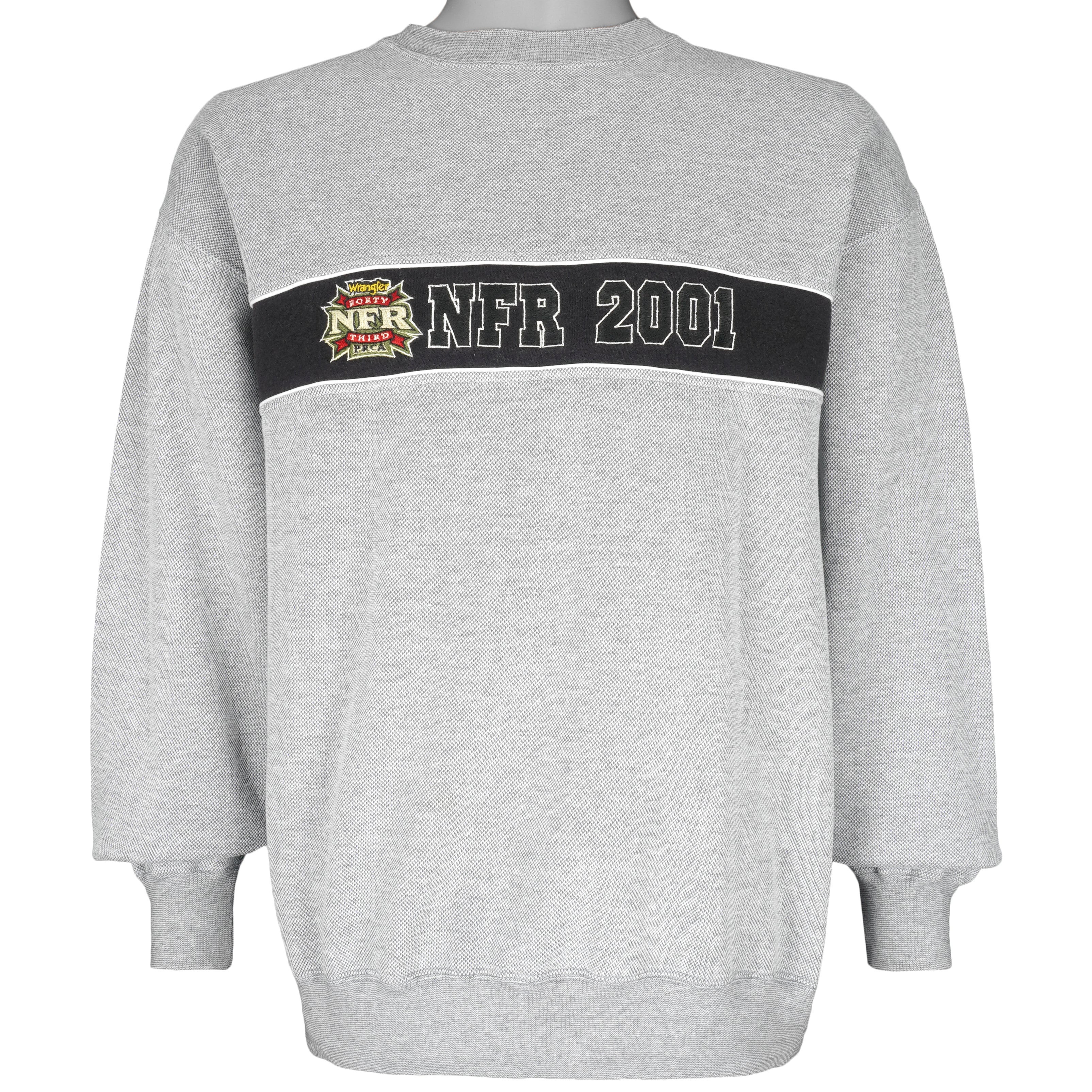 Vintage - Wrangler Forty Third NFR Embroidered Sweatshirt 2001 Medium Vintage Retro