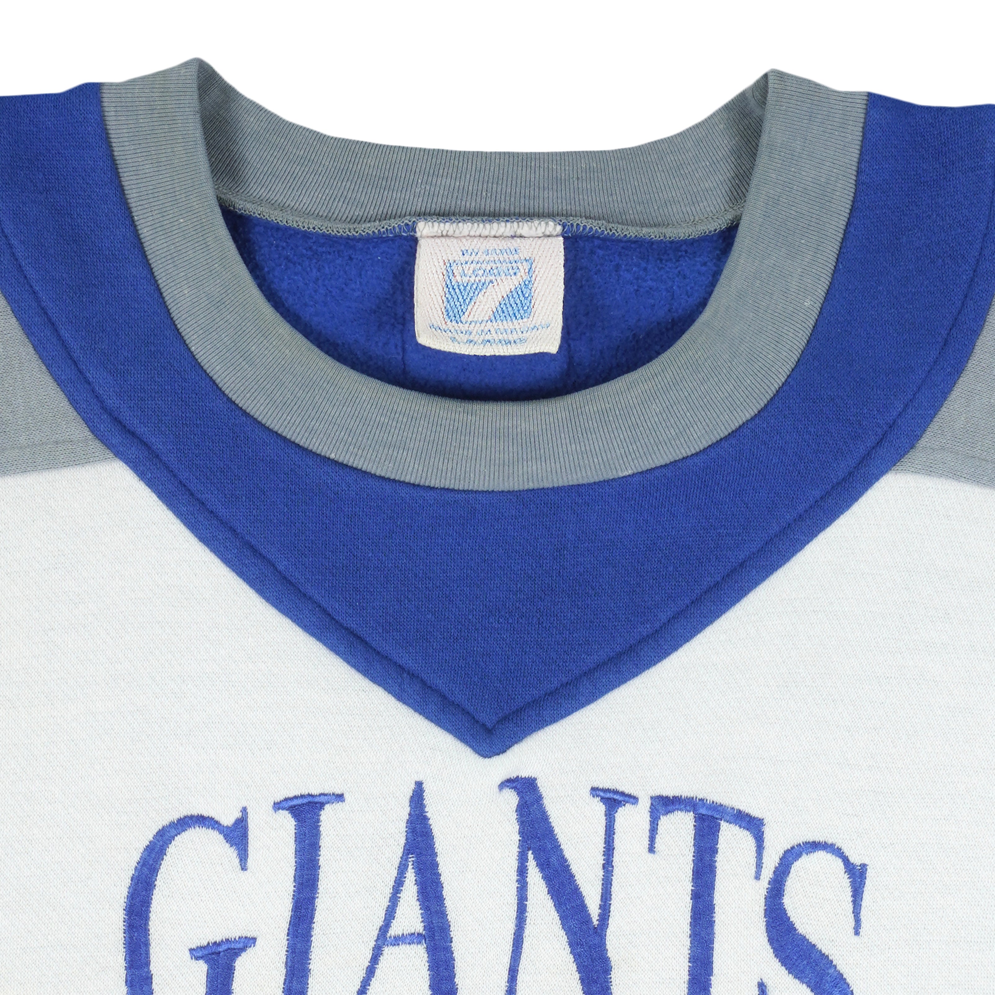 NFL (Logo 7) - New York Giants Embroidered Sweatshirt 1990s Large Vintage Retro Football