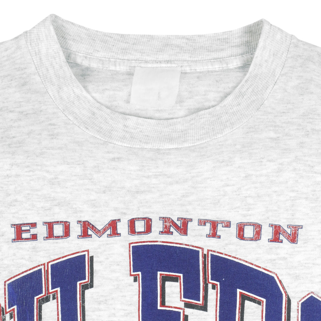 NHL - Edmonton Oilers Spell-Out T-Shirt 1990s Large Vintage Retro Hockey