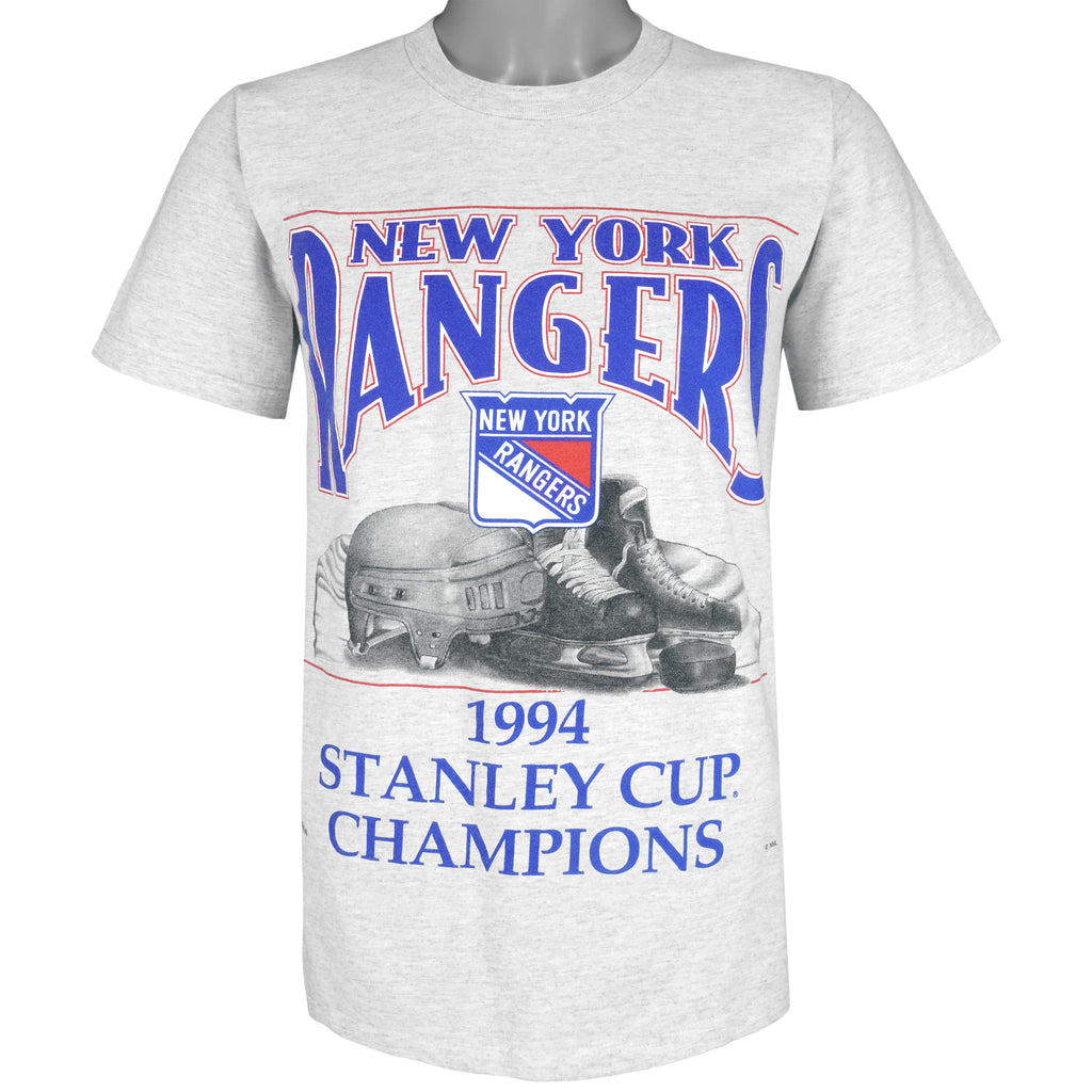 NHL (Nutmeg) - New York Rangers, Stanley Cup Champions T-Shirt 1994 Medium Vintage Retro Hockey