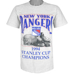 NHL (Nutmeg) - New York Rangers Stanley Cup Champions T-Shirt 1994 Medium
