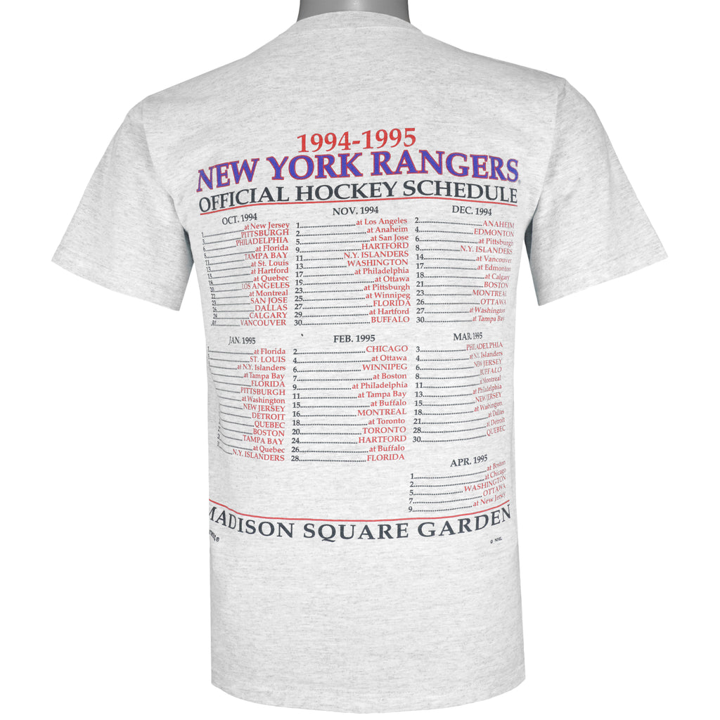 NHL (Nutmeg) - New York Rangers, Stanley Cup Champions T-Shirt 1994 Medium Vintage Retro Hockey