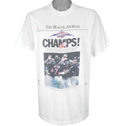 MLB (Front Pages) - Cleveland Indians American League Champs T-Shirt 1995 X-Large Vintage Retro
