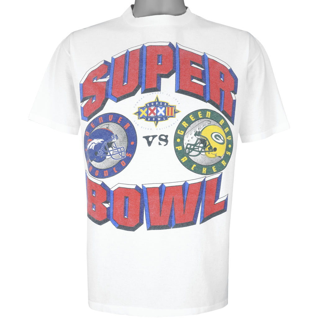 NFL - Super Bowl XXXIII, Packers VS Broncos T-Shirt 1990s Large Vintage Retro Football