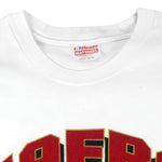 NFL (Hanes) - San Francisco 49ers Spell-Out T-Shirt 1990s X-Large Vintage Retro Football