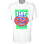 NFL (Hanes) - Super Bowl XXVI - Miller Lite Beer T-Shirt 1992 X-Large Vintage Retro Football