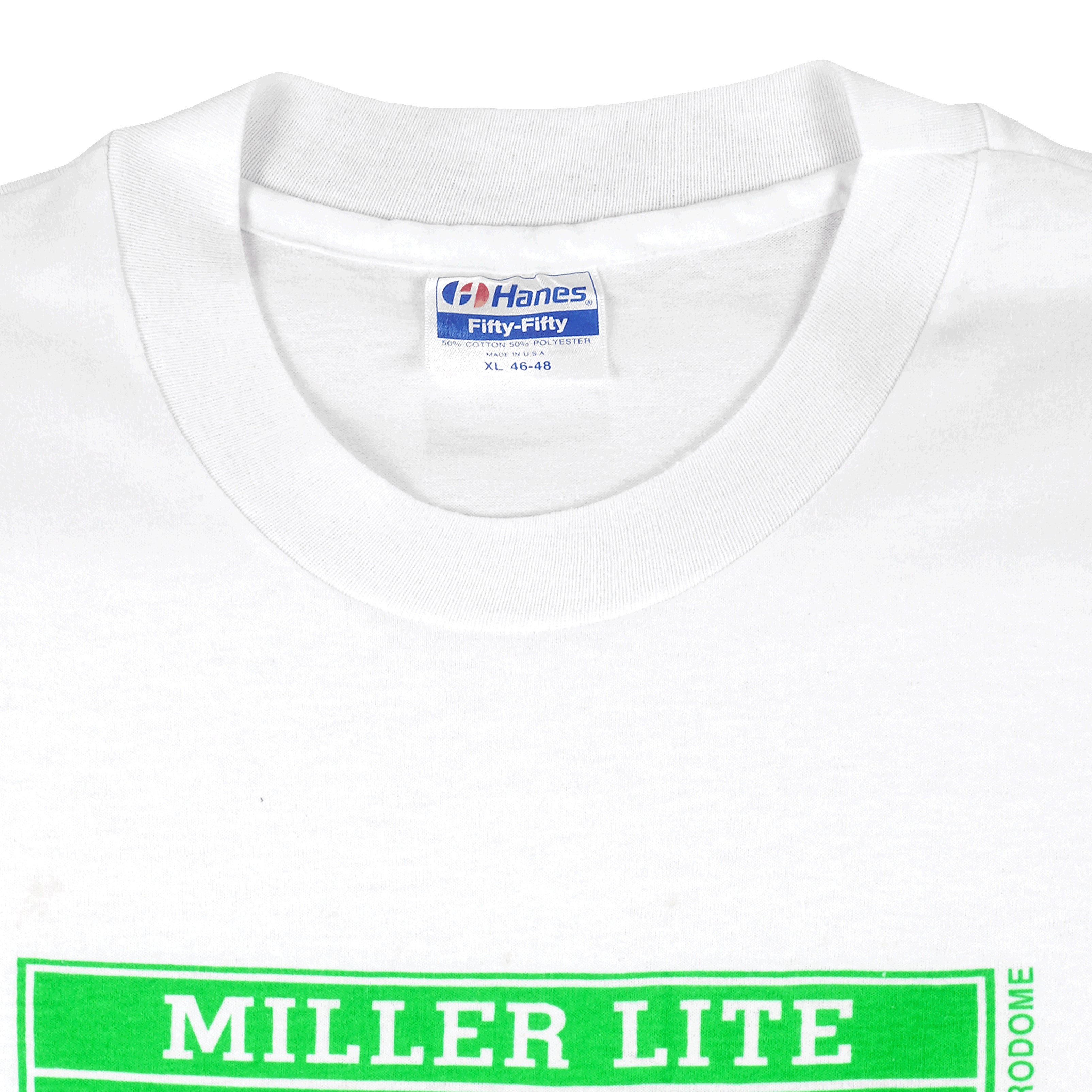 NFL (Hanes) - Super Bowl XXVI - Miller Lite Beer T-Shirt 1992 X-Large Vintage Retro Football