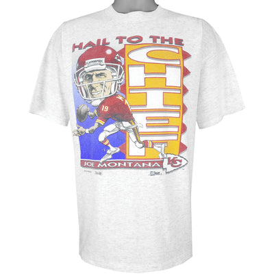 NFL (Salem) - KC Chiefs Joe Montana No. 19 MVP T-Shirt 1993 Large