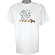 Vintage (GR8 Dogs) - Dachshund Embroidered T-Shirt 1998 Large Vintage Retro