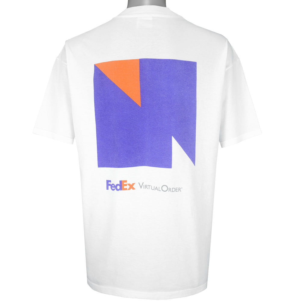 Vintage (Hanes) - White FedEx T-Shirt 1990s X-Large Vintage Retro