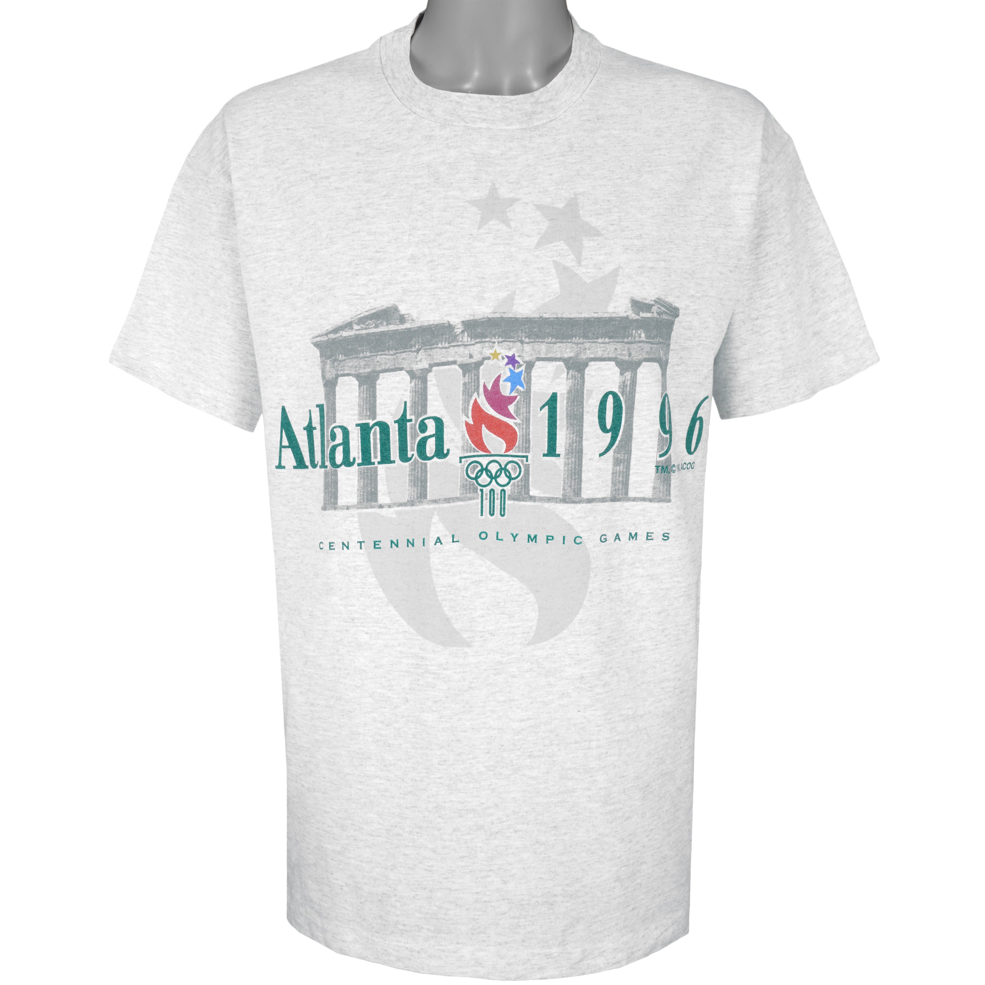 Vintage - Grey Centennial Olympic Games, Atlanta T-Shirt 1996 Large Vintage Retro