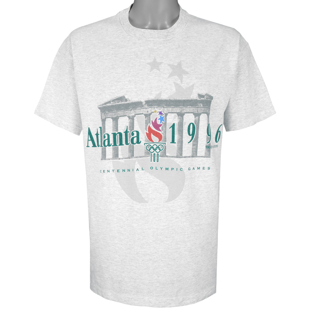 Vintage - Grey Centennial Olympic Games, Atlanta T-Shirt 1996 Large Vintage Retro