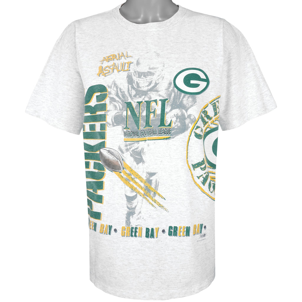 NFL (Salem) - Green Bay Packers, Aerial Assault T-Shirt 1991 X-Large Vintage Retro Football
