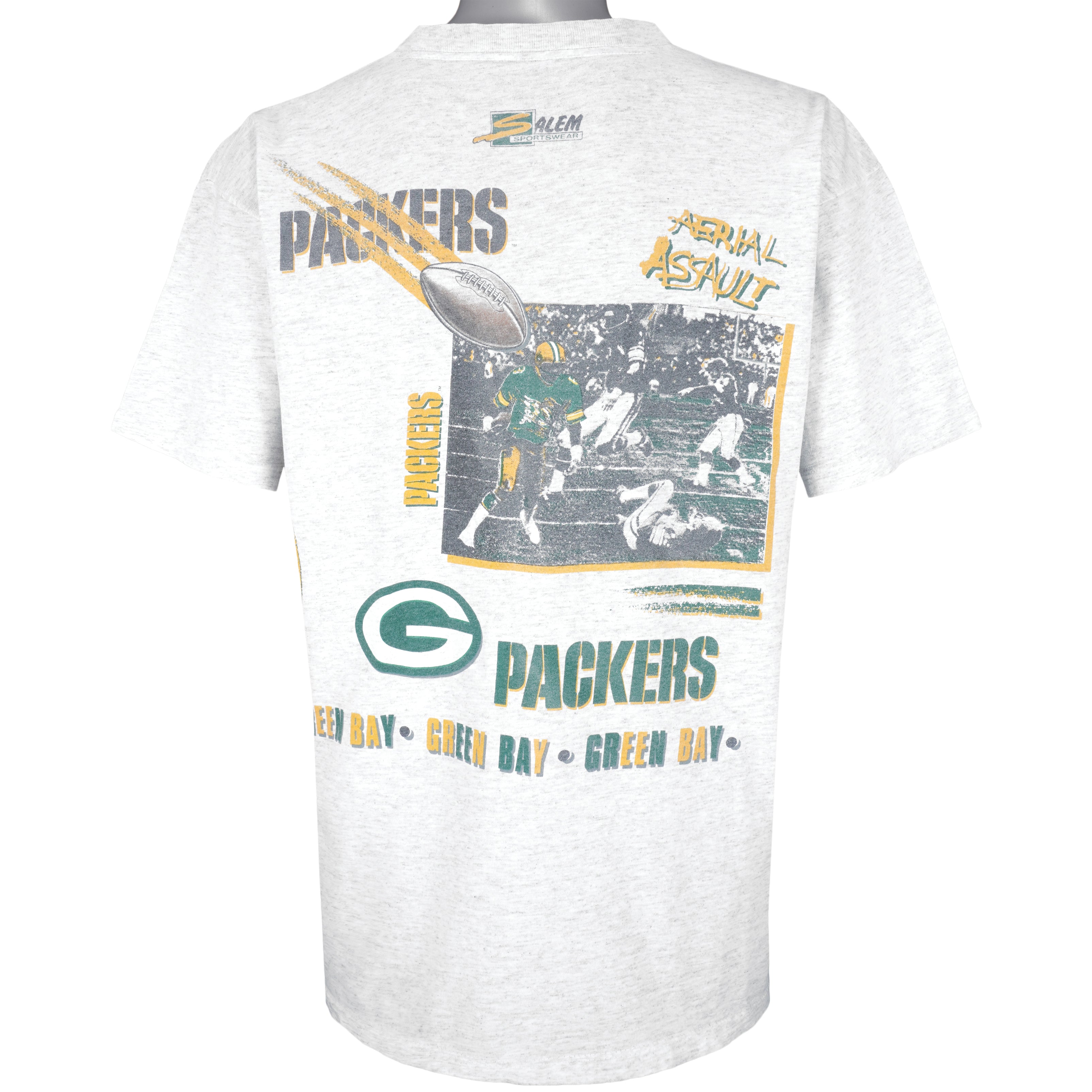 NFL (Salem) - Green Bay Packers, Aerial Assault T-Shirt 1991 X-Large Vintage Retro Football