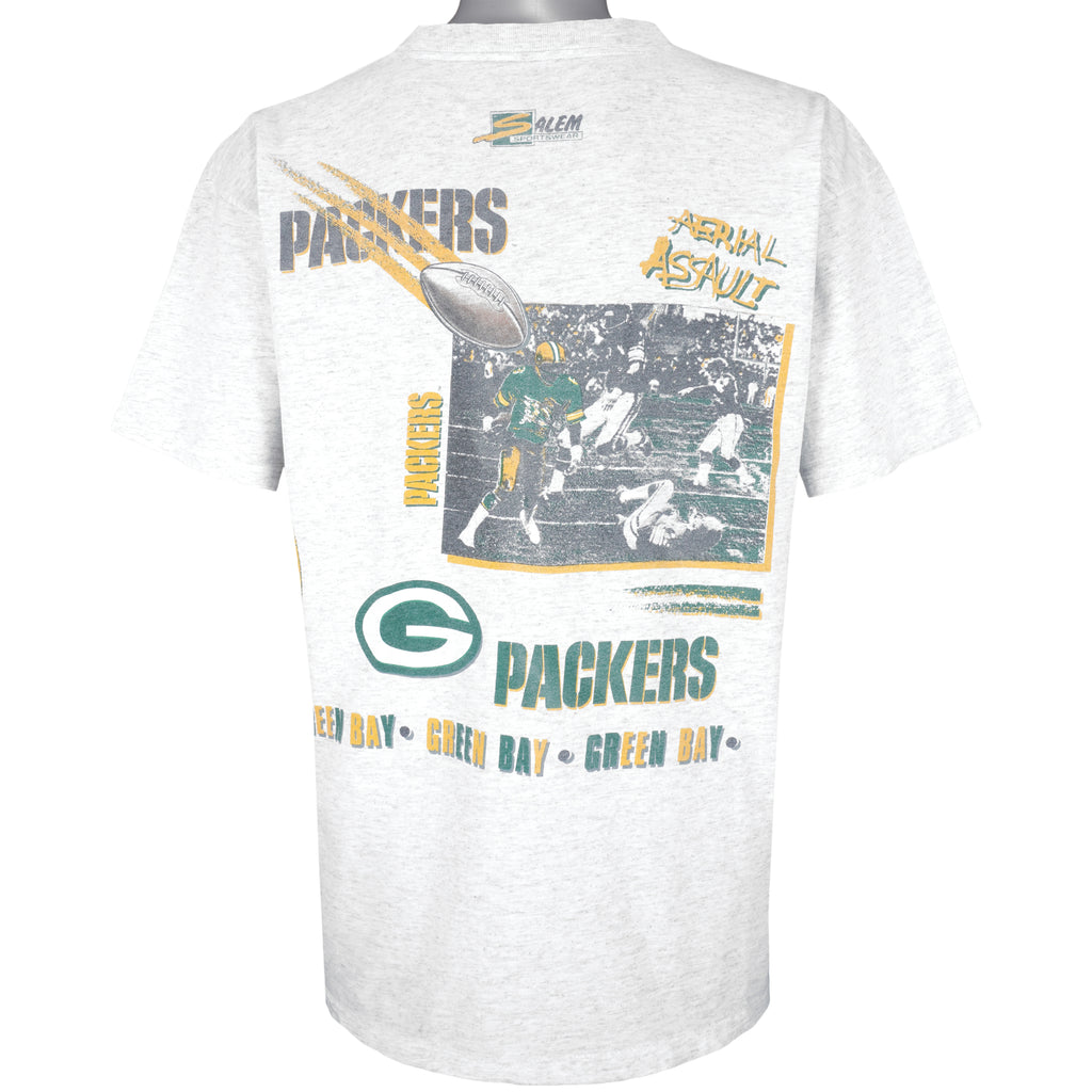NFL (Salem) - Green Bay Packers, Aerial Assault T-Shirt 1991 X-Large Vintage Retro Football