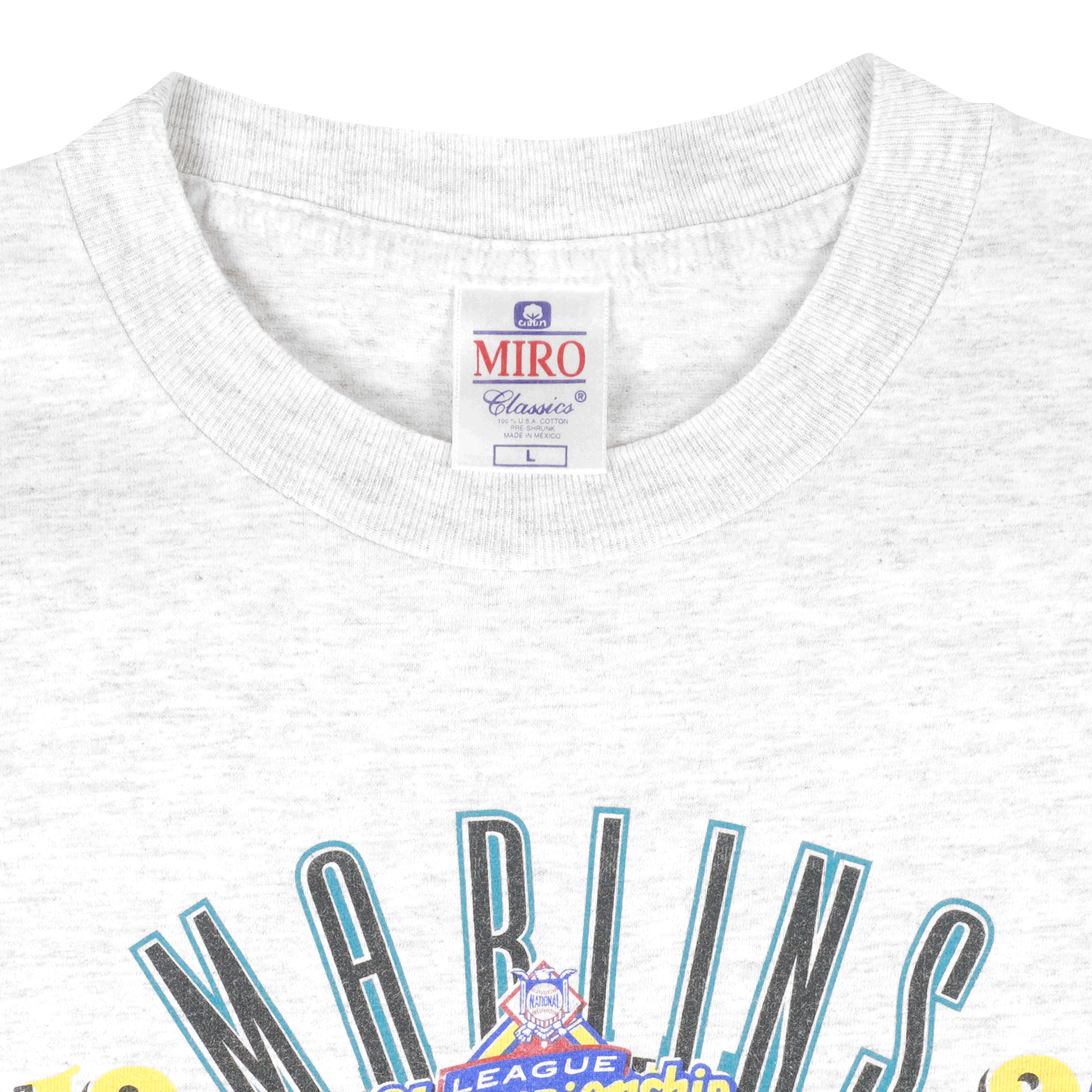 MLB (Miro) - Florida Marlins, Championship Series T-Shirt 1997 Large Vintage Retro Baseball