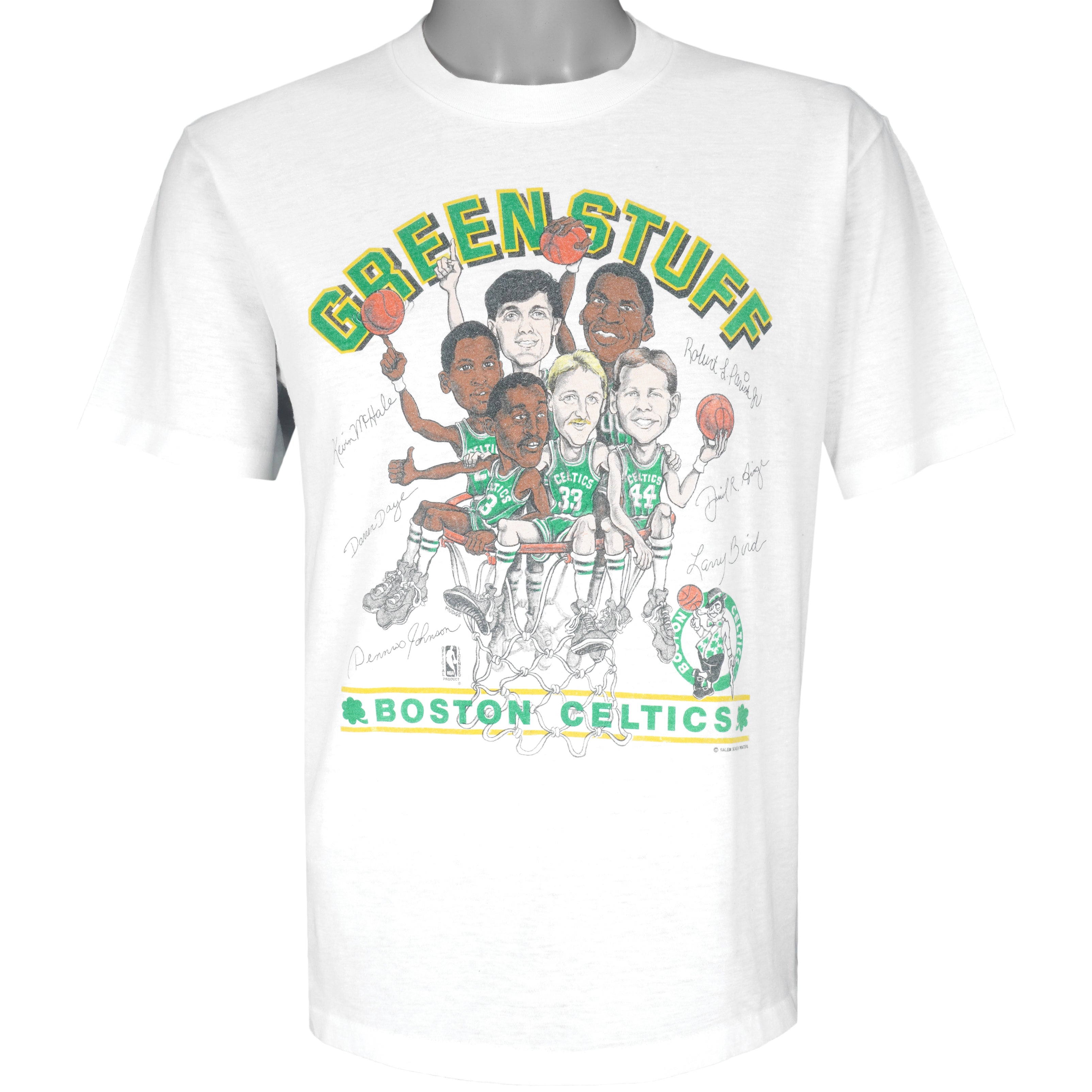 Vintage Boston Celtics Green Stuff Salem Sportswear Shirt Size