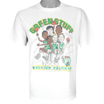 NBA - Boston Celtics Green Stuff T-Shirt 1990s Large Vintage Retro Basketball