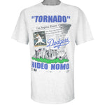 MLB (Front Pages) - Los Angeles Dodgers, Hideo Nomo T-Shirt 1995 Large