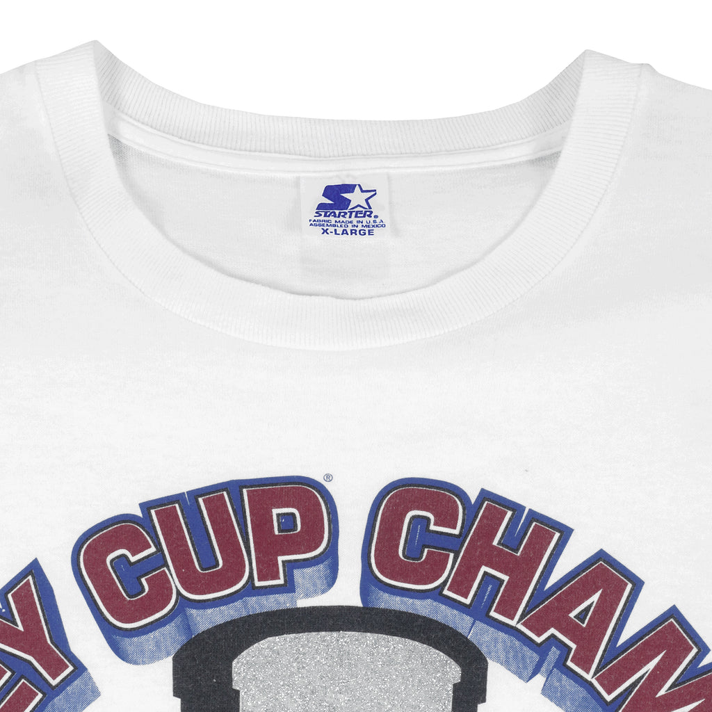 Starter - Colorado Avalanche, Stanley Cup Champions T-Shirt 1996 X-Large Vintage Retro Hockey
