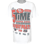 NFL - 49ers 5 Time Super Bowl Champions T-Shirt 1988 Large Vintage Retro Football