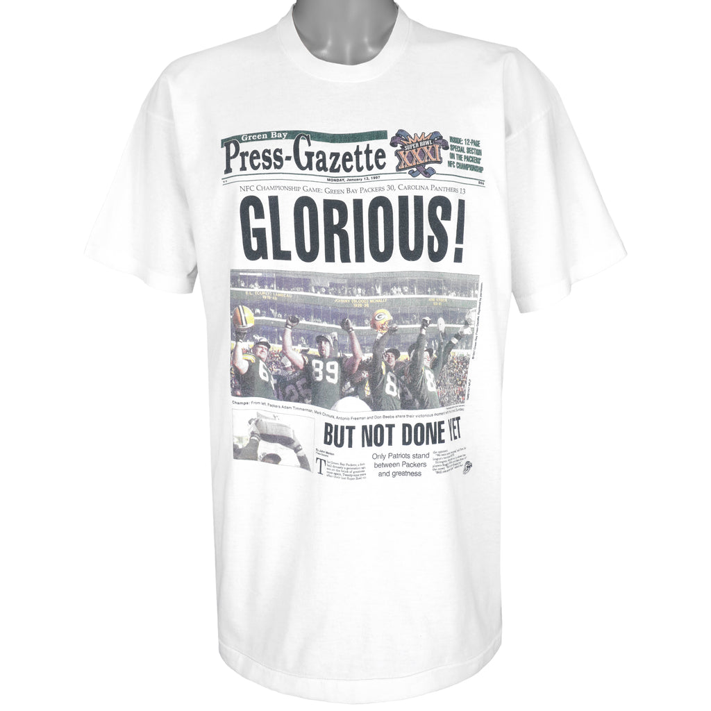 NFL (Front Pages) - Green Bay Packers NFC Champs T-Shirt 1997 XX-Large Vintage Retro