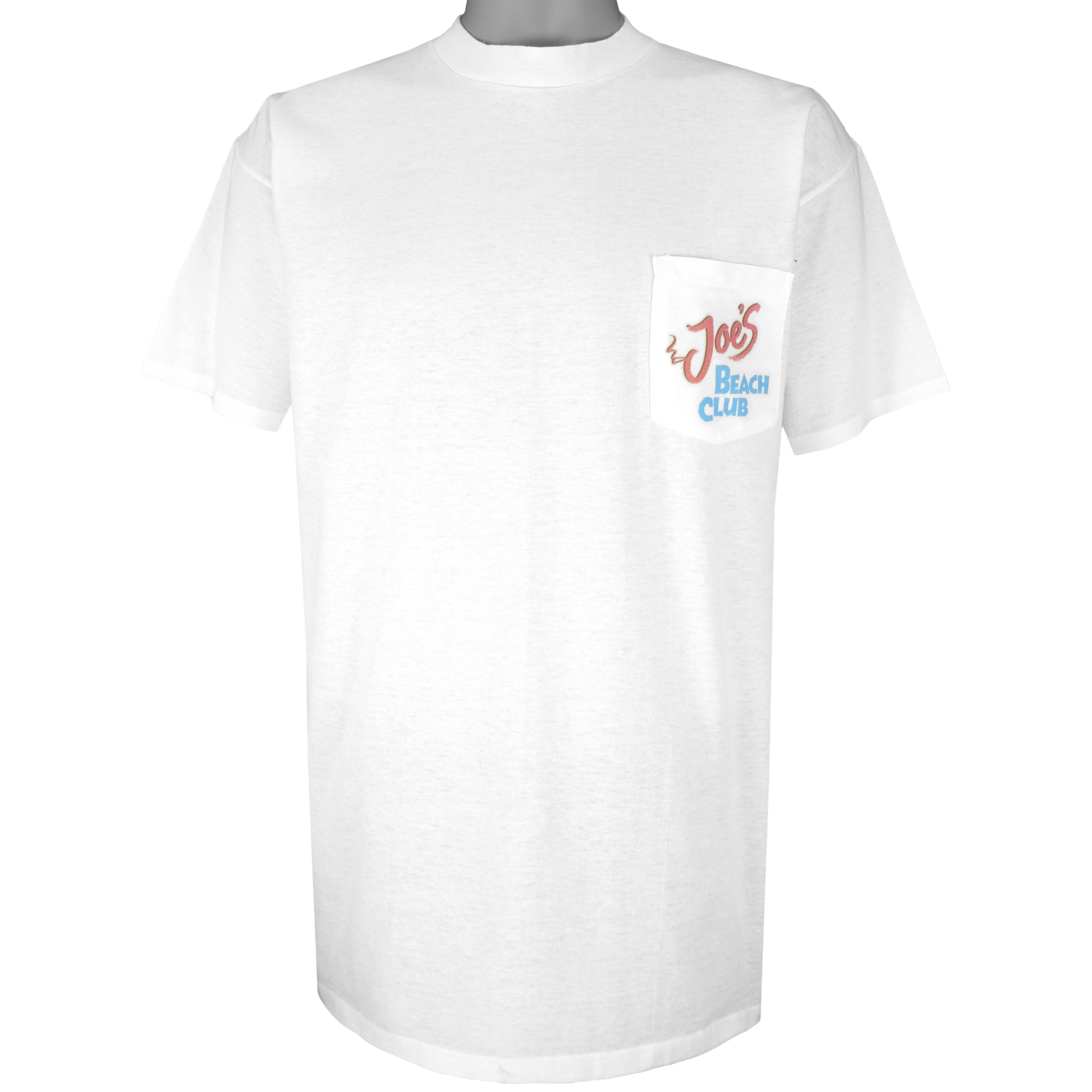 Vintage - White Joes Beach Club T-Shirt 1990s X-Large Vintage Retro