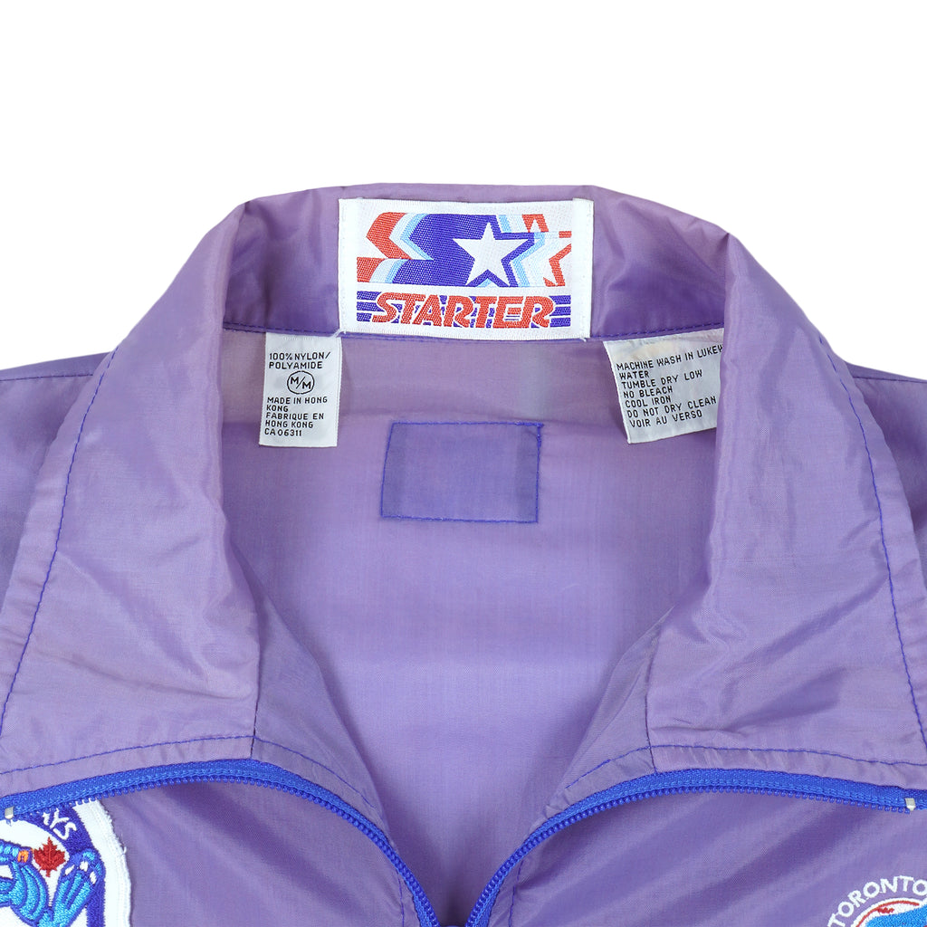 Starter - Toronto Blue Jays Zip Up Windbreaker 1990s Medium Vintage Retro Baseball