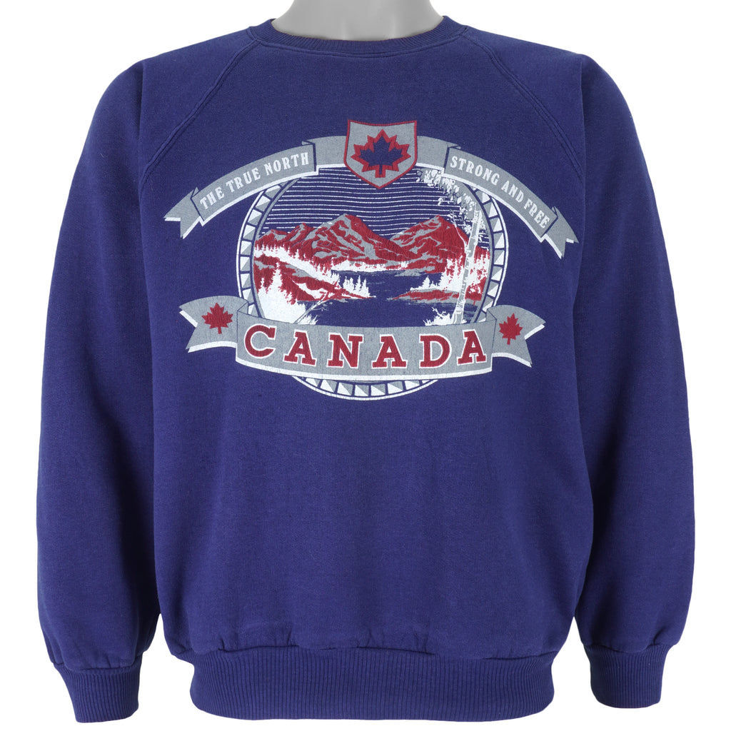 Vintage - Blue Canada Sweatshirt 1990s Large Vintage Retro