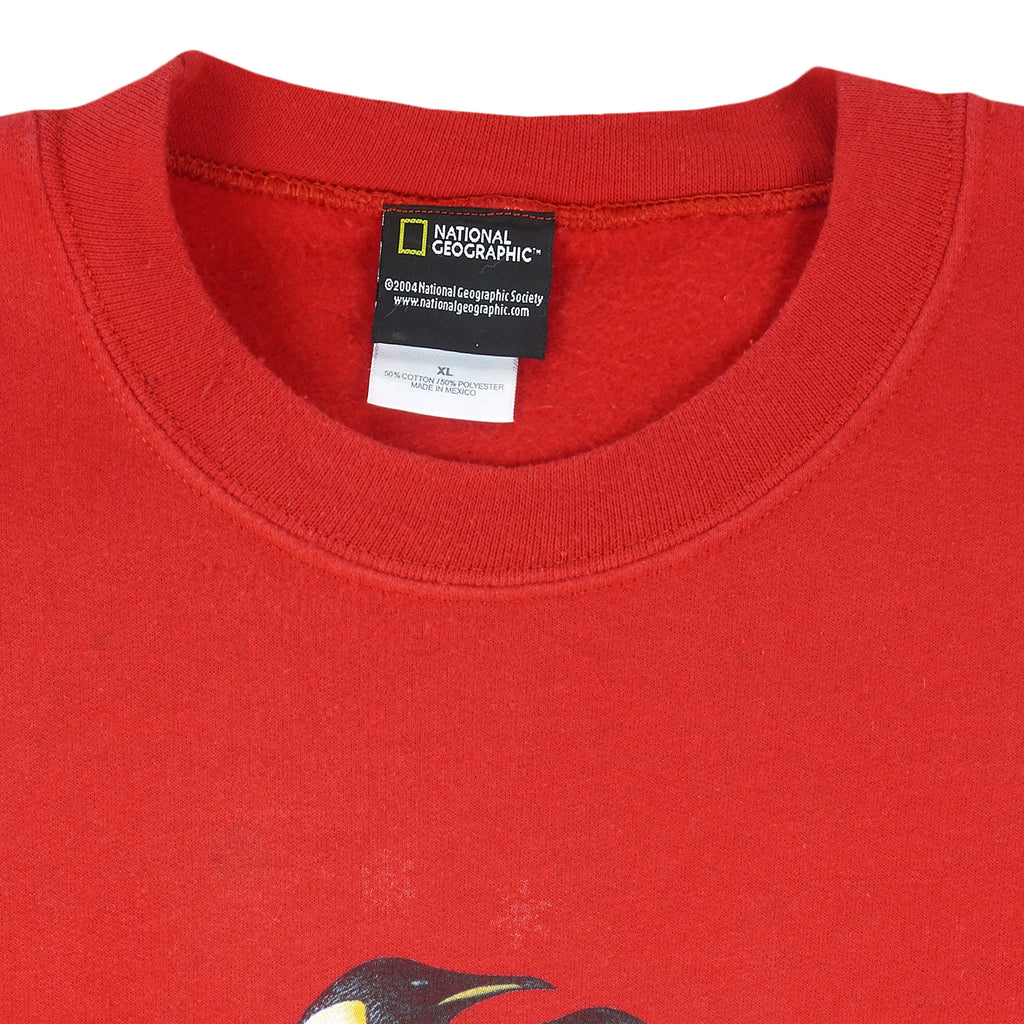 Vintage - Red National Geographic Sweatshirt 1990s X-Large Vintage Retro