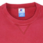 Champion - Red Embroidered Crew Neck Sweatshirt 1990s XX-Large Vintage Retro