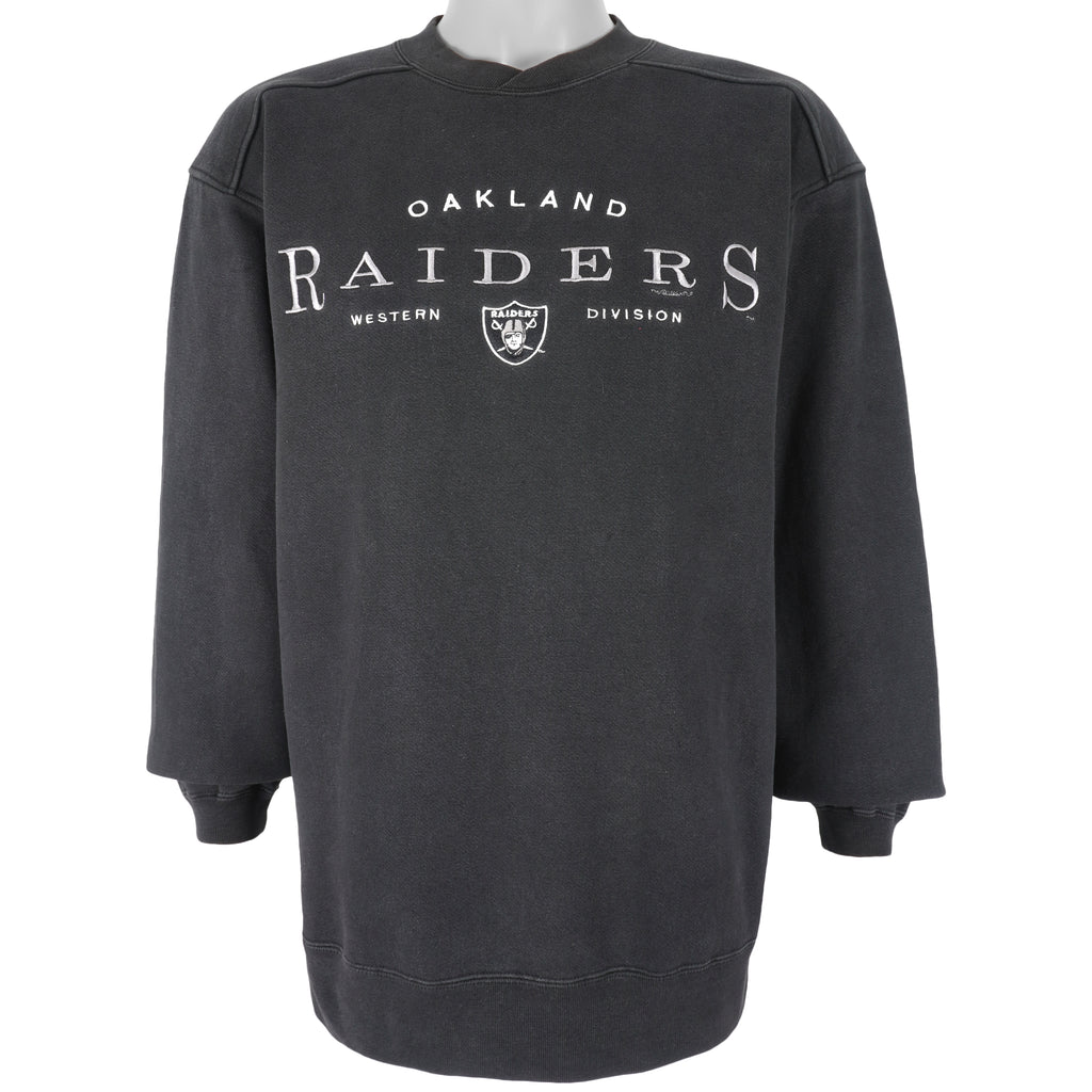 NFL - Oakland Raiders Embroidered Sweatshirt 1990s Medium Vintage Retro Football
