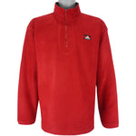 Adidas - Red 1/4 Zip Fleece Sweatshirt 1990s Large Vintage Retro