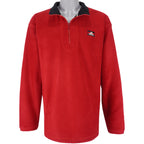 Adidas - Red 1/4 Zip Fleece Sweatshirt 1990s Large Vintage Retro