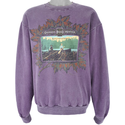 Vintage - Canadian Travel Heritage Crew Neck Sweatshirt 1990s Large