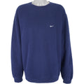 Nike - Navy Blue Crew Neck Sweatshirt 1990s X-Large Vintage Retro