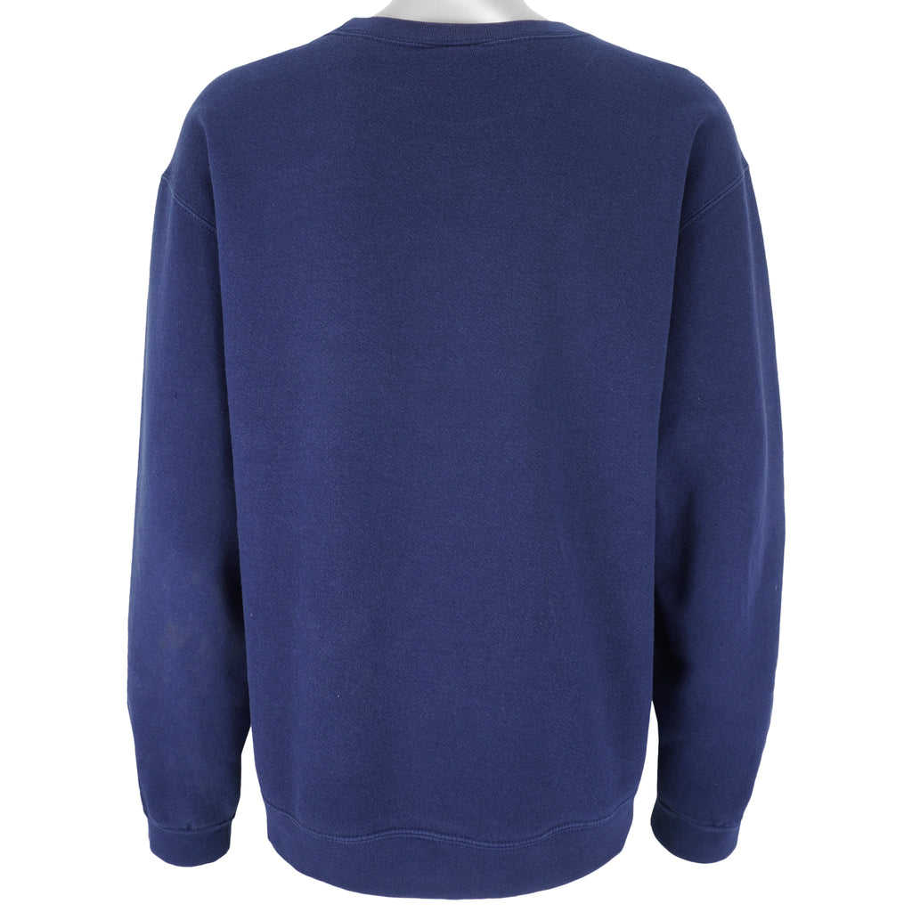 Nike - Navy Blue Crew Neck Sweatshirt 1990s X-Large Vintage Retro