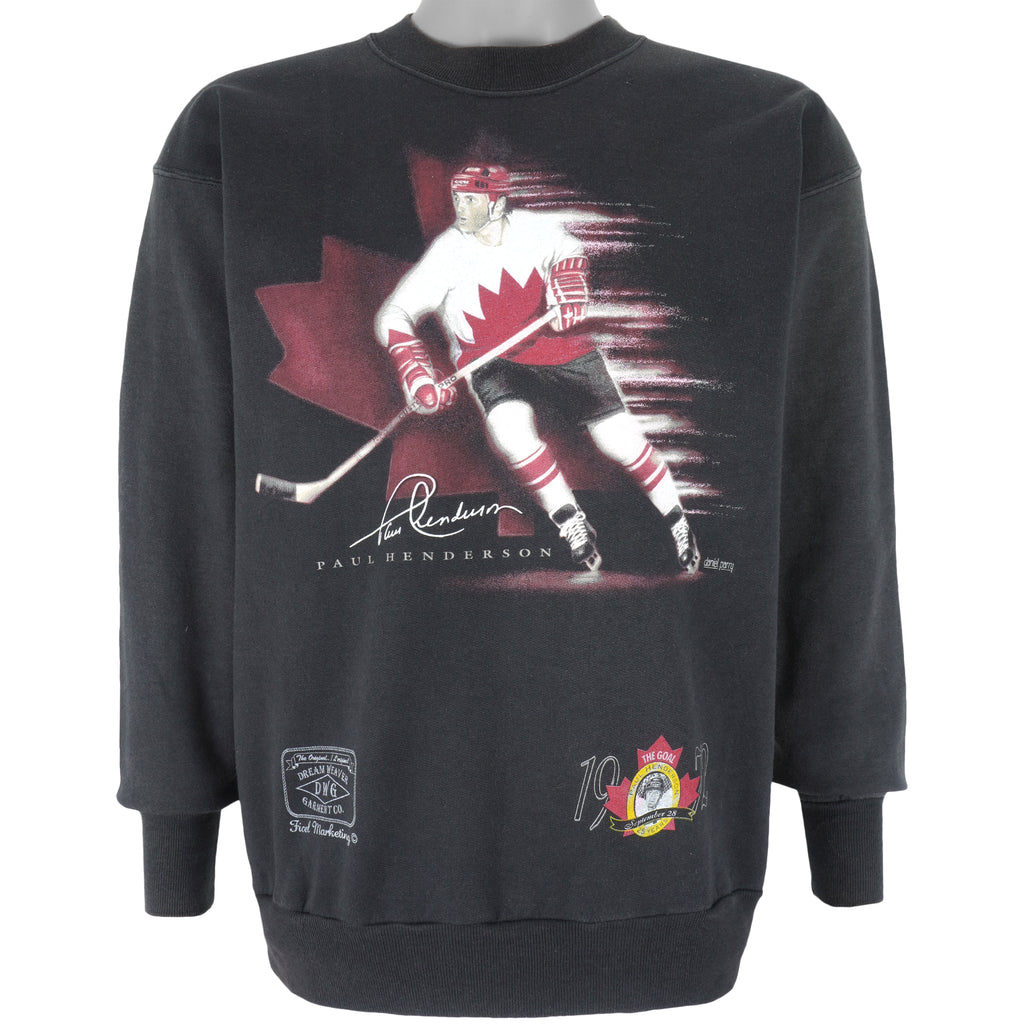 NHL - Paul Henderson The Goal Team Canada Crew Neck Sweatshirt 1990s Medium Vintage Retro Hockey