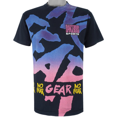 Vintage (No Fear) - Dangerous Sports All Over Prints T-Shirt 1990s Large