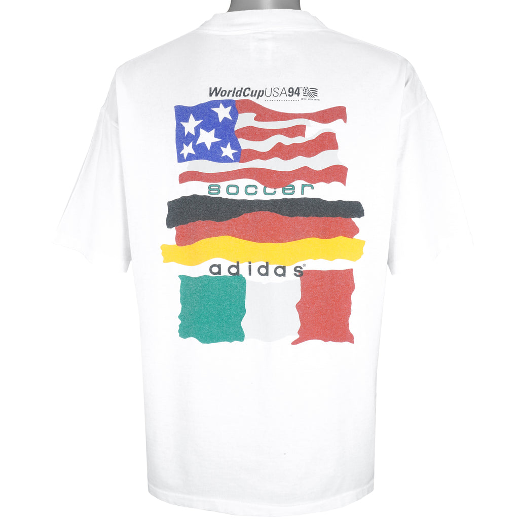 Adidas - World Cup USA - Flags T-Shirt 1994 X-Large Vintage Retro